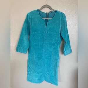 Corduroy denim look dress